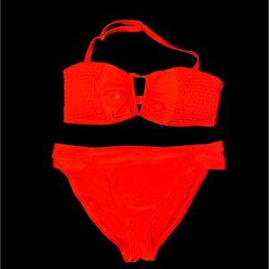 Time And Tru Bright Orange Two Piece Bikini